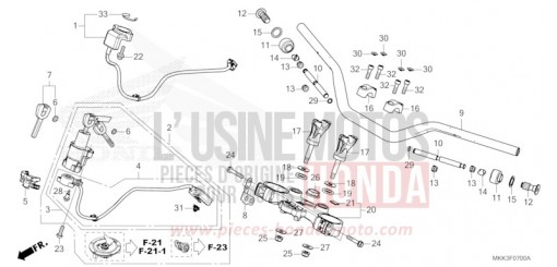 TUYAU DE GUIDON/PONT SUPERIEUR CRF1000DJ de 2018